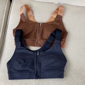 Set of 2 Outdoor Voices‎ Powerhouse Zip Sports Bras. Size XS